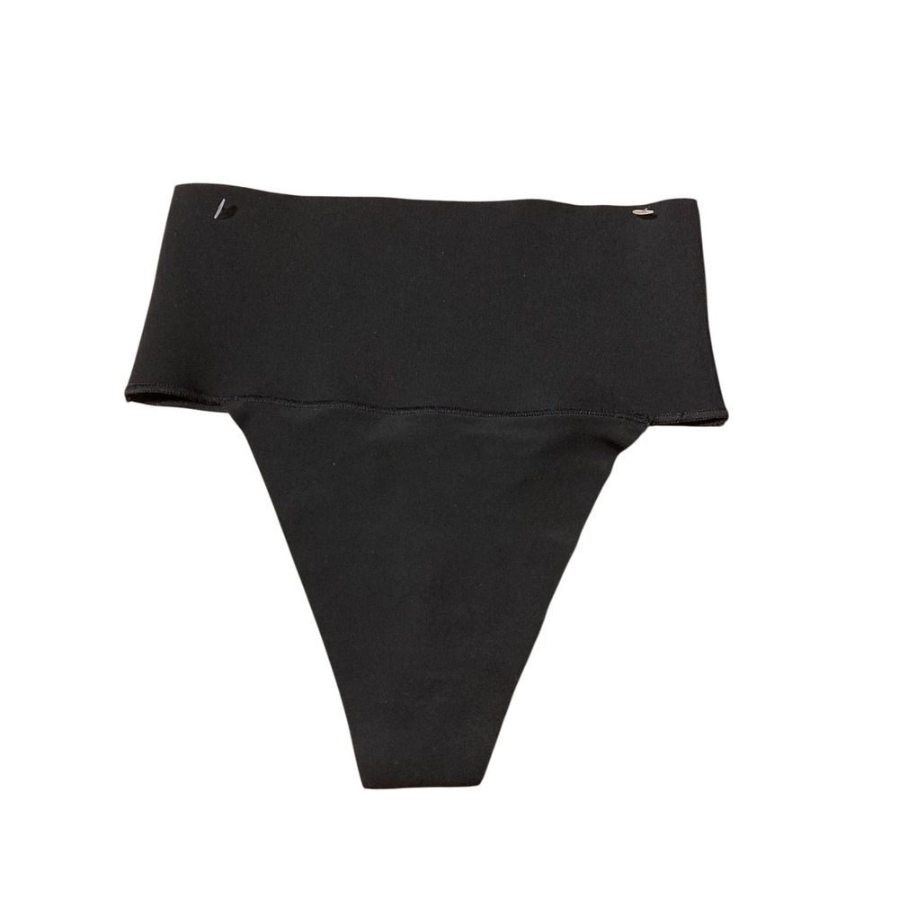 Curve Necessities Black‎ High Waisted Thong Shapewear Seamless Compression Small